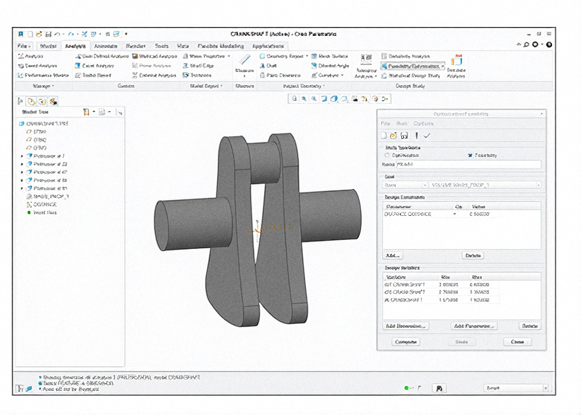 Multi-objective design study example in Creo BMX