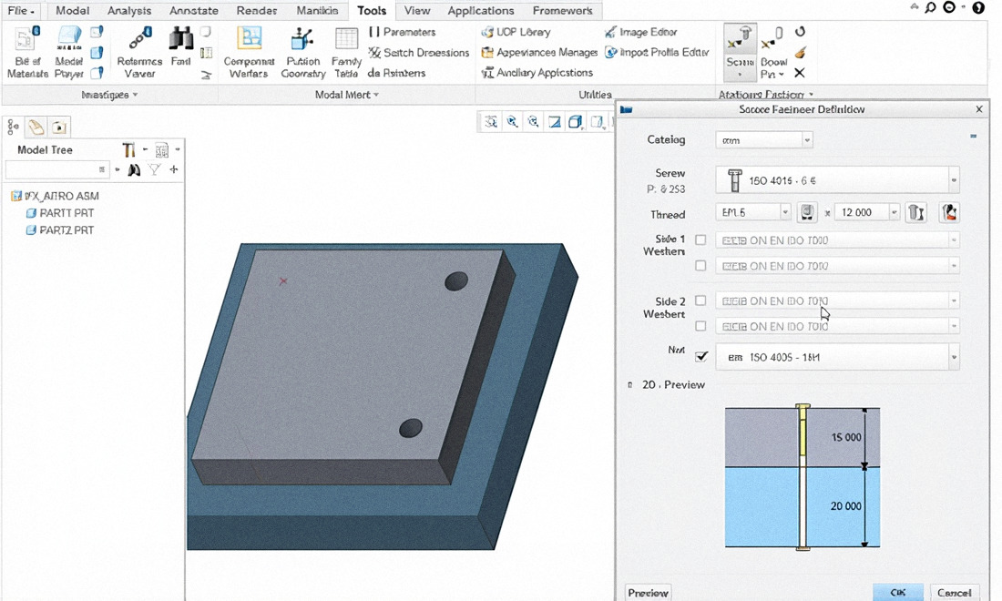 How to Use Standard Hardware and Fasteners in Creo