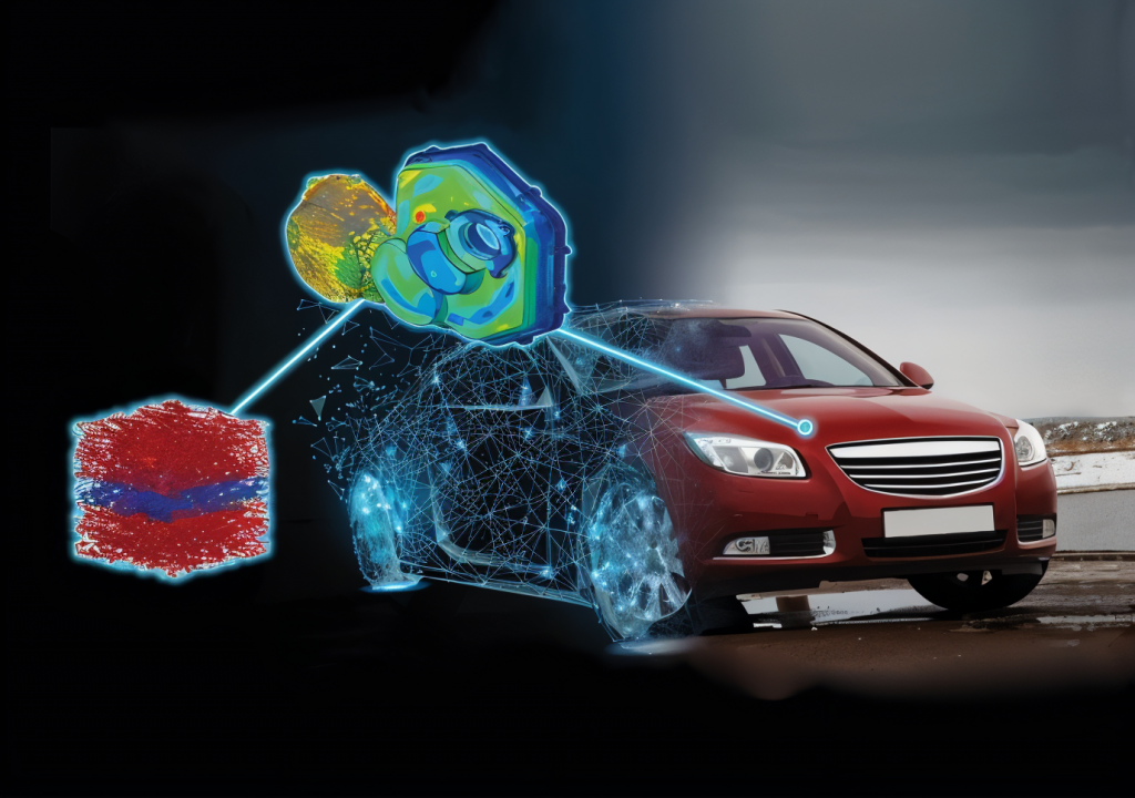 Digital Materials simulation applied to an automotive component