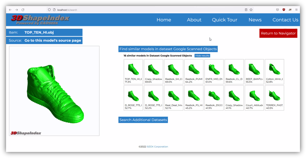 3DShapeIndex.com search interface
