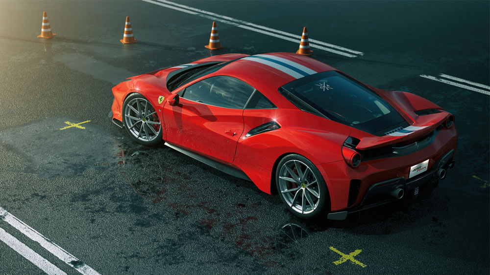 Photoreal KeyShot render of a car, produced via a CAD plugin workflow
