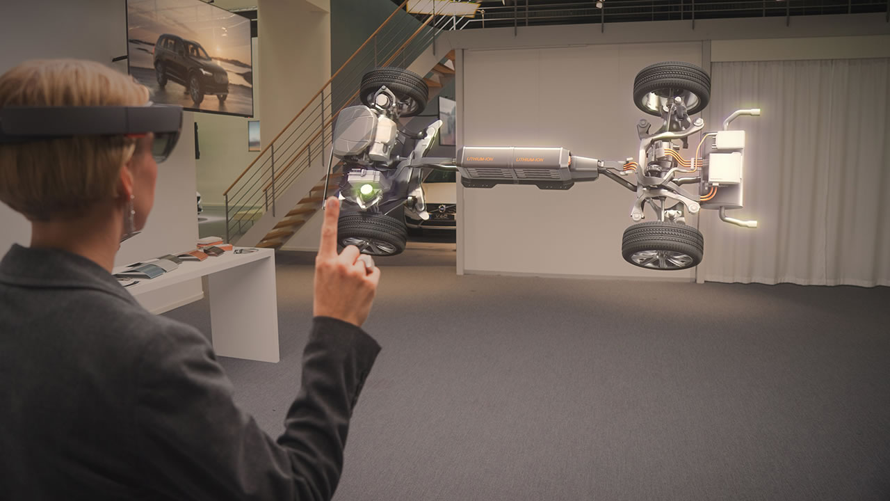 PTC Vuforia industrial augmented reality application on a tablet