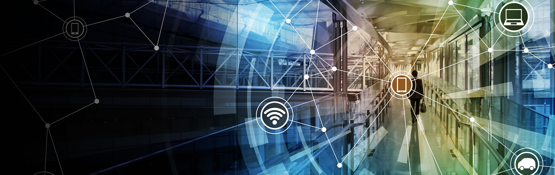 Connected industrial IoT sensors and dashboard visual